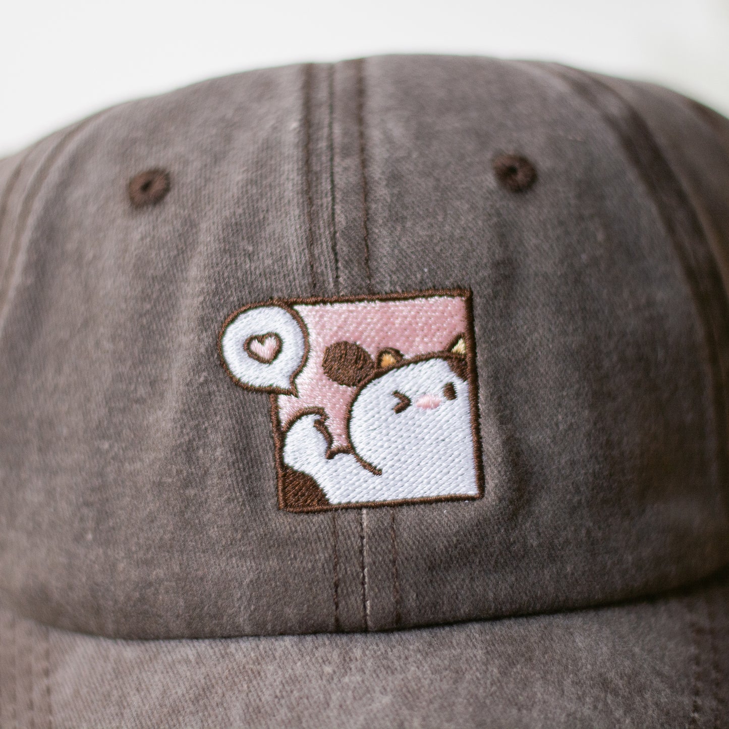 Mooscle Cow - Dad Hat - High Ponytail - Grey Cotton Washed