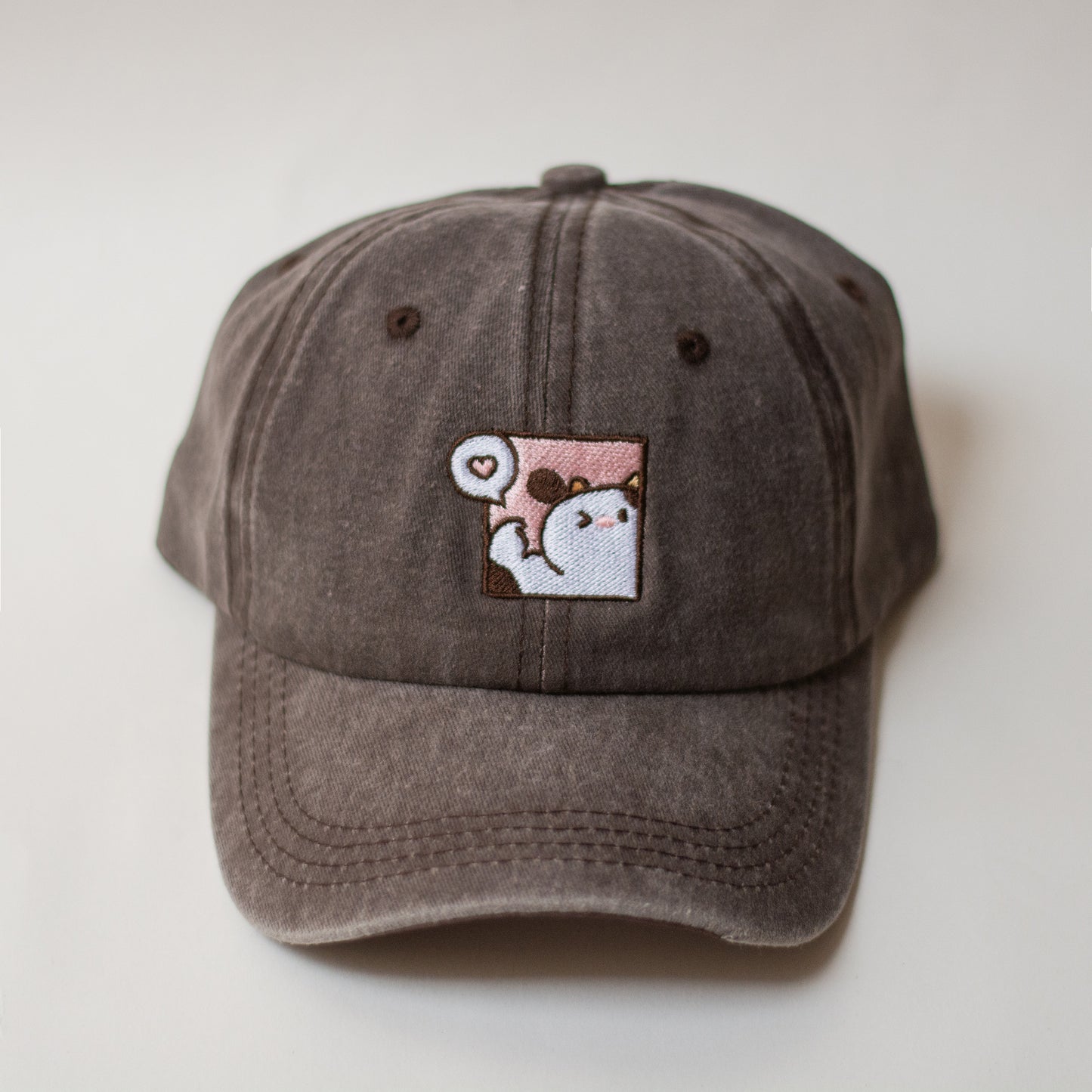Mooscle Cow - Dad Hat - High Ponytail - Grey Cotton Washed