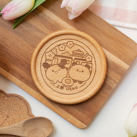 Eki Stamp Ueno - Wooden Coaster