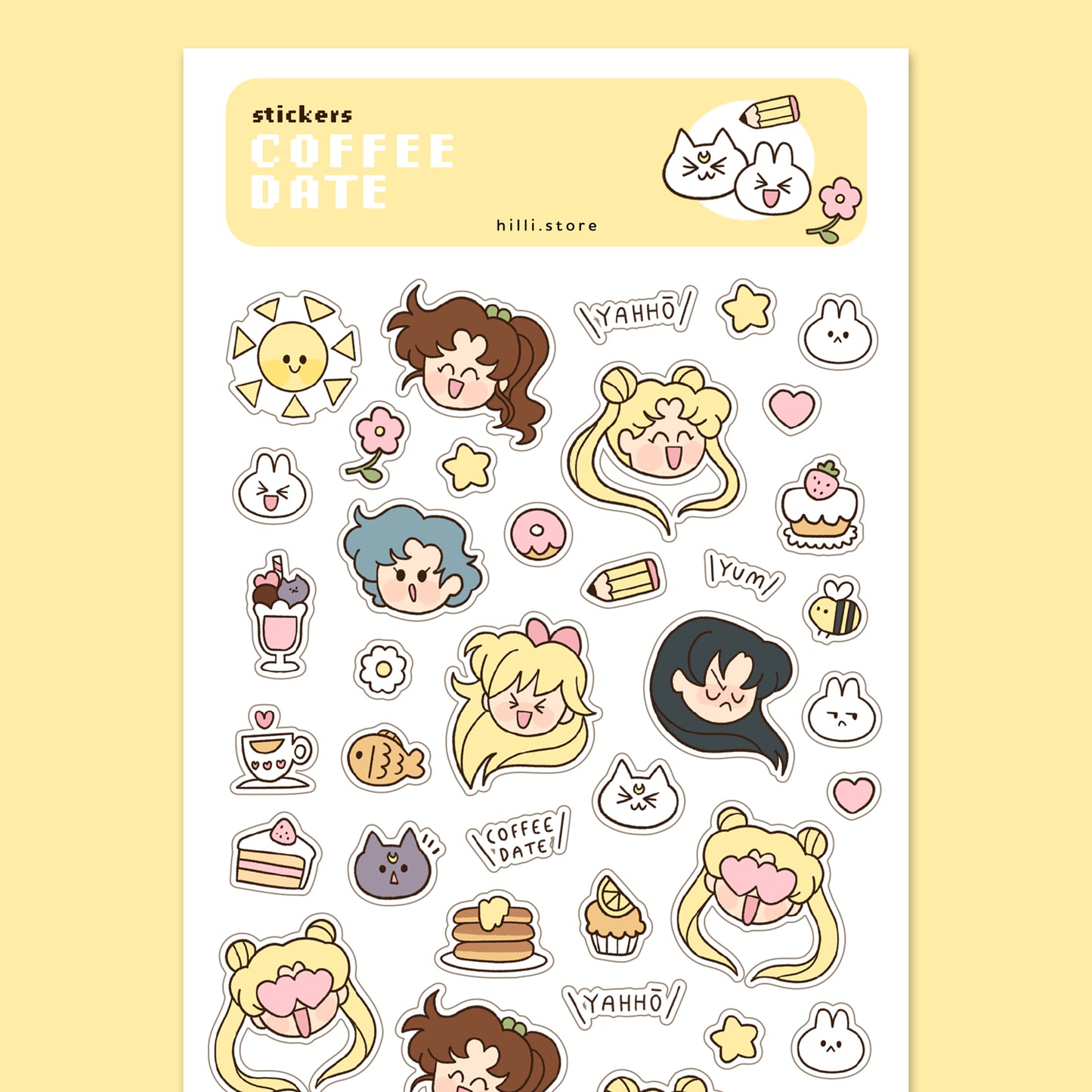 Coffee Date - Sticker Sheet - Clear Stickers