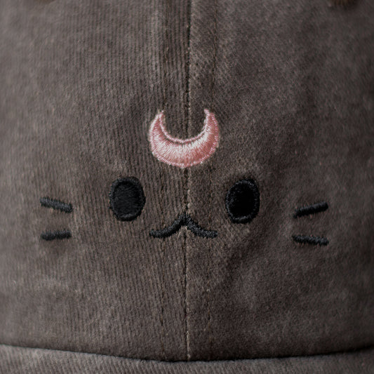 Moon Neko - High Ponytail Dad Hat - Dark Grey