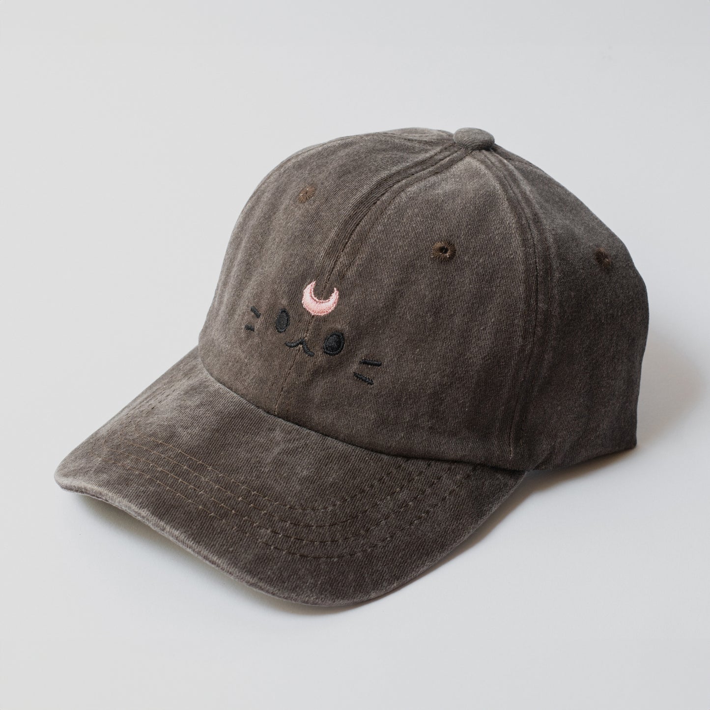 Moon Neko - High Ponytail Dad Hat - Dark Grey