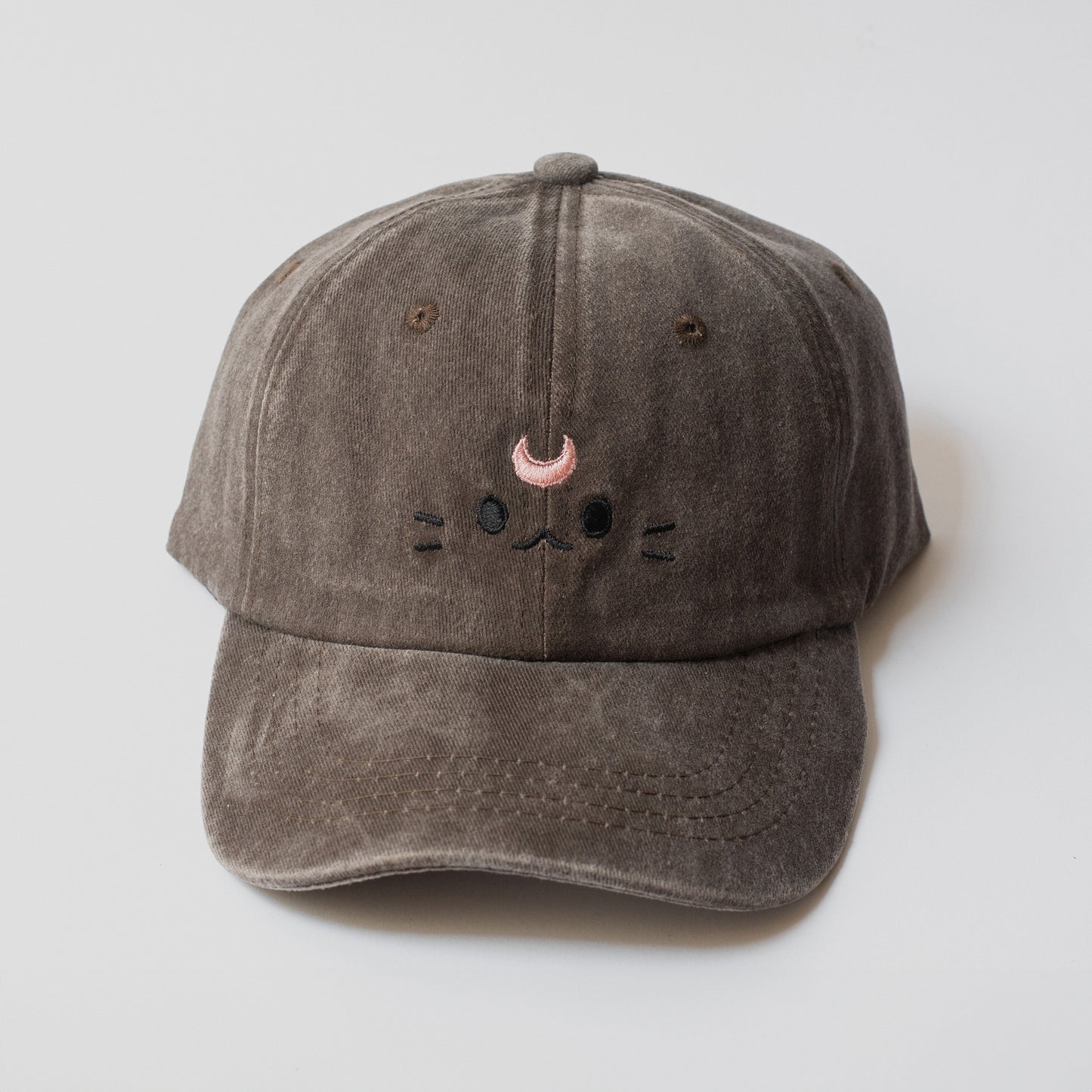 Moon Neko - High Ponytail Dad Hat - Dark Grey