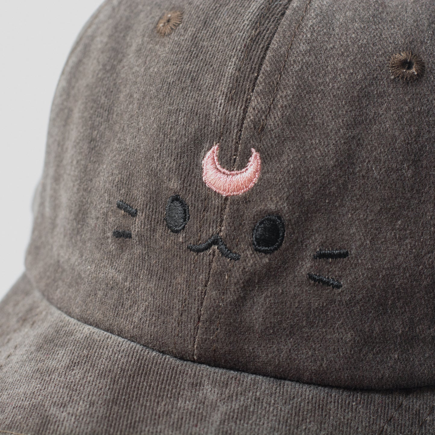 Moon Neko - High Ponytail Dad Hat - Dark Grey