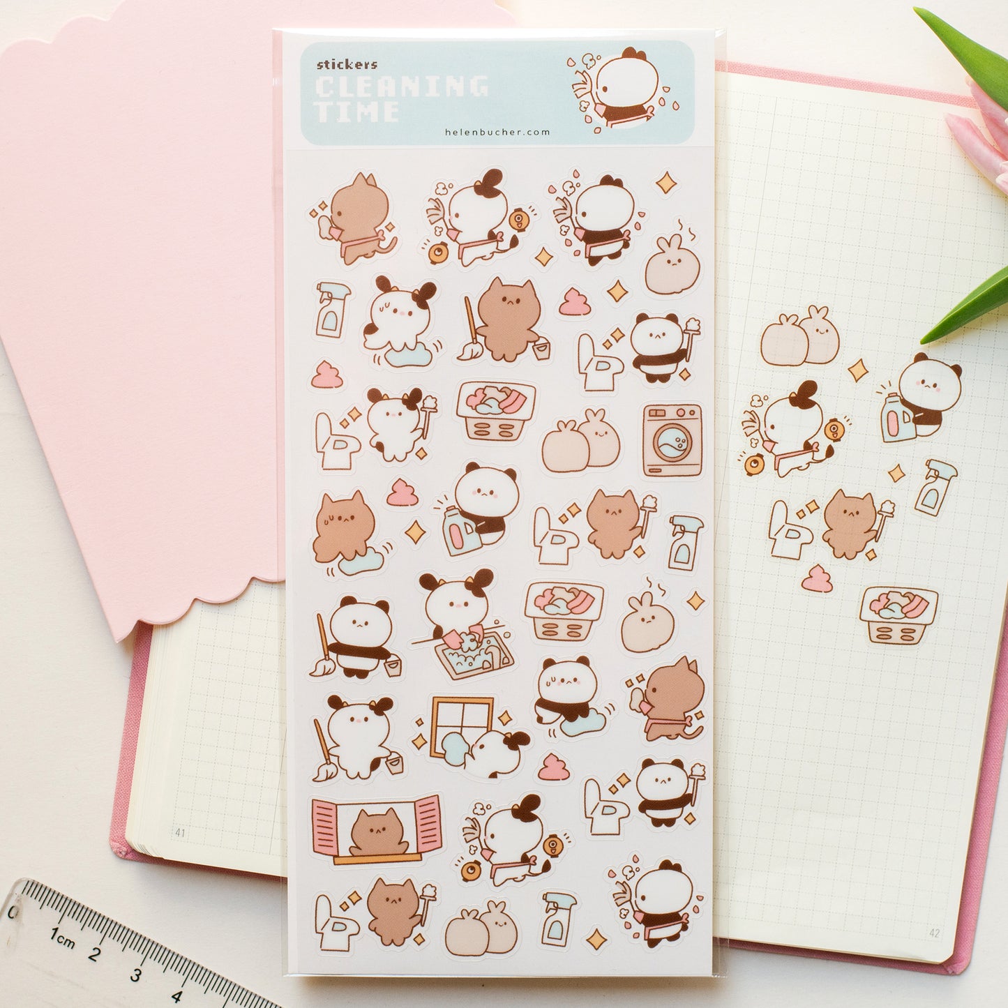 Cleaning Time - Sticker Sheet - Clear Stickers
