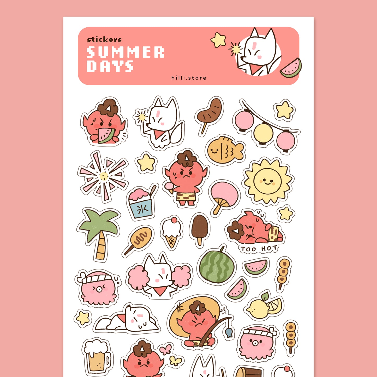 Summer Days - Sticker Sheet - Clear Stickers