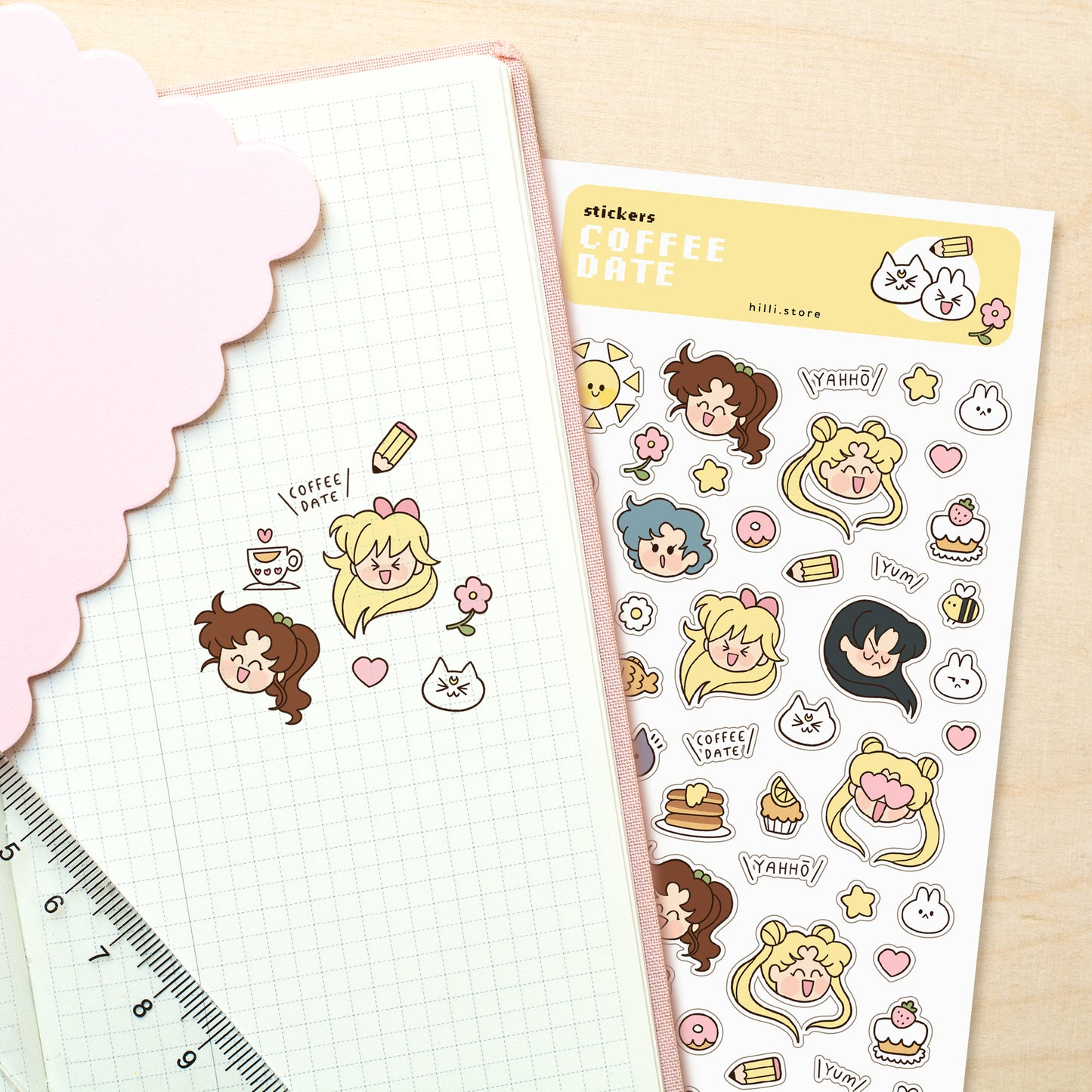 Coffee Date - Sticker Sheet - Clear Stickers