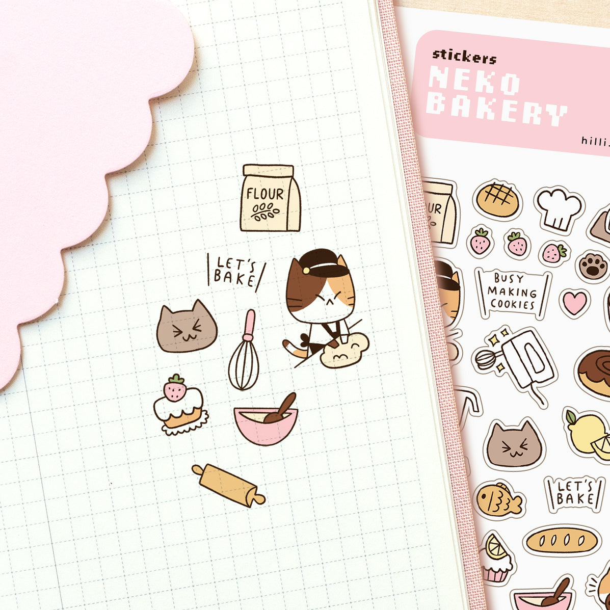 Neko Bakery - Sticker Sheet - Clear Stickers