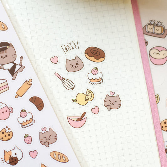 Neko Bakery - Sticker Sheet - Clear Stickers