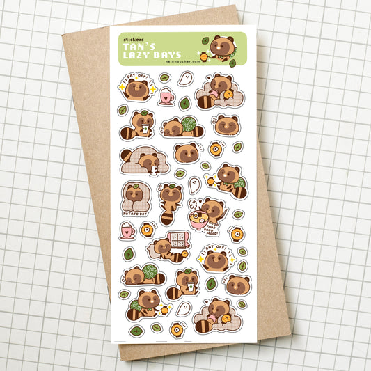 Tan's Lazy Days - Sticker Sheet - Clear Stickers