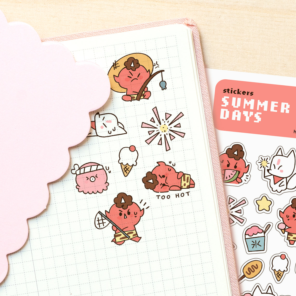 Summer Days - Sticker Sheet - Clear Stickers