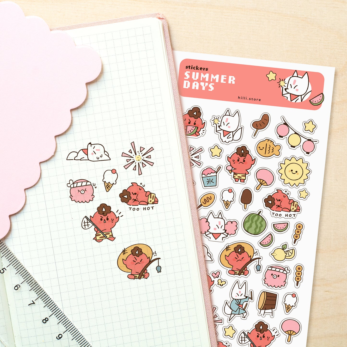 Summer Days - Sticker Sheet - Clear Stickers