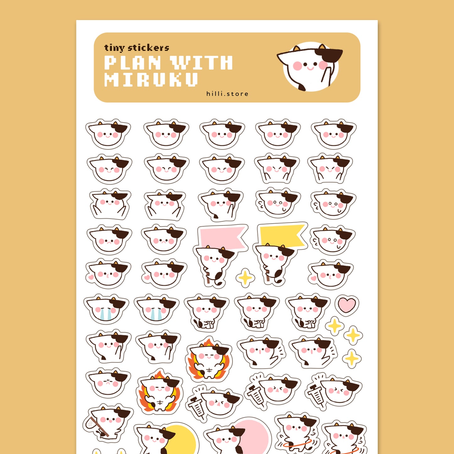 Plan with Miruku - Tiny Stickers - Sticker Sheet - Clear Stickers